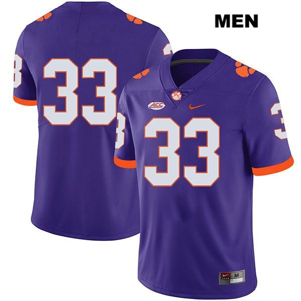 Men's Clemson Tigers #33 Ty Lucas Stitched Purple Legend Authentic Nike No Name NCAA College Football Jersey GBZ2546SZ